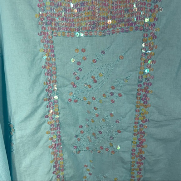 Lotus Traders Blue Sequin Hand Made Tunic Size 3X - Picture 3 of 11